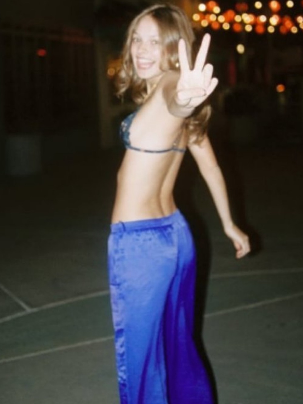 Zara Blue Satin Pants